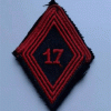 Losange de bras du 17° RGP (chiffres rouge)-1° Classe (Fabrication diff)