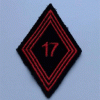 Losange de bras du 17° RGP (chiffres rouge)-1° Classe 